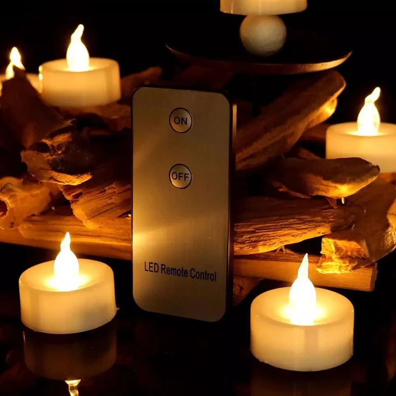

Xams 6/12PCS Flickering Candle LED Light Remote Control Candle Battery Powered Tea Light Candles Led Light Wedding Decoration