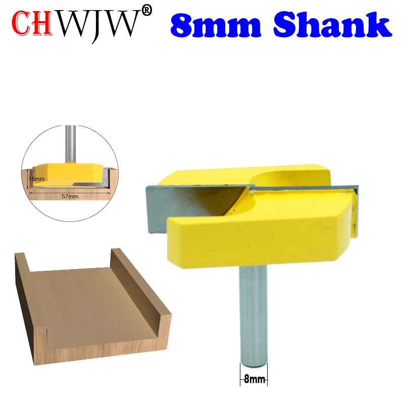 Chwjw 1 Pc Pulizia Del Fondo Punte Del Router Con 8 Millimetri Gambo, 2-3/16 Di Diametro Di Taglio Per Superficie Progettazione Router Bit