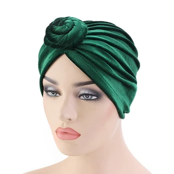 

Donut Turban Caps for Women Chemo Hat Islamic Cotton Headscarf Hat Female Headband Turbans Muslim Cap Chemotherapy Cap