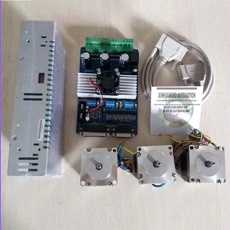 

3 Axis CNC Kit TB6560 Driver Board + 3pcs 56mm Nema 23HS3230 stepper motor +one power supply CNC Engraver Kit