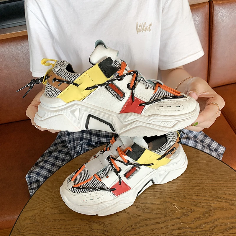 

Comfortable Platform Shoes Women Casual Shoes Lace-up Vulcanized Shoes Sneakers Women Flats Ladies Shoes Autumn Women Shoes PU