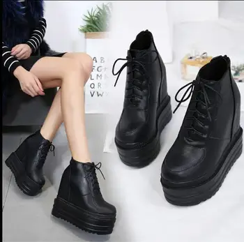 

14CM super high-heeled wedge heel boots and thick-soled platform women's shoes increased