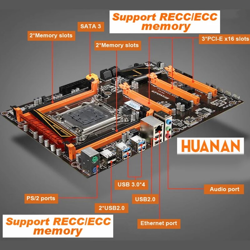HUANANZHI Deluxe X79 2011 DDR3 PC настольные компьютеры Материнские платы компьютер Материнские платы 3xPCI-E X16 7,1 Звуковая дорожка Crossfire