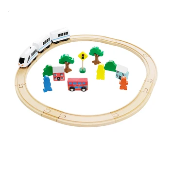 

Wooden Track Train Set Toy Railway Magic Brio Wood Puzzles educational Toys track toy educational toys for children