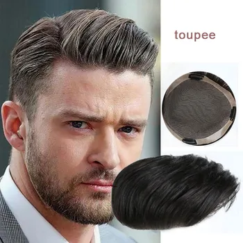 

LVHAN toupee Head usage bald Alopecia Advanced knitting technology Dyeable Men's Wig 3 models Custom product