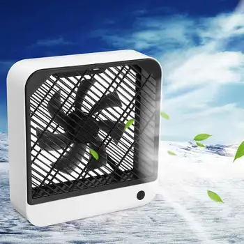

Portable Mini Air Cooler USB Charging Cooling Fan Conditioner Low Noise 2 Speed Large Air Volume Removable Net Cooling Fans