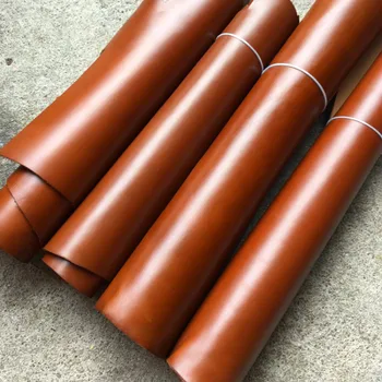 

Cowhide Wax light brown vegetable tanned leather pieces vintage first layer cow skin Handmade DIY wallet bag shoes Full Grain