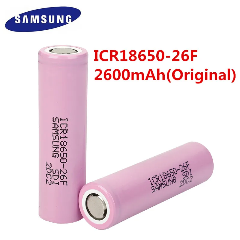 Аккумулятор samsung 18650 3,7 V 2600mAh 18650 литий-ионный перезаряжаемый аккумулятор для ICR18650-26F ICR18650 26F 2600 mAH