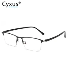 Cyxus, анти-синий светильник, очки для снятия напряжения, полуоправа, прозрачные линзы, прямоугольные, унисекс, компьютерные очки 8003