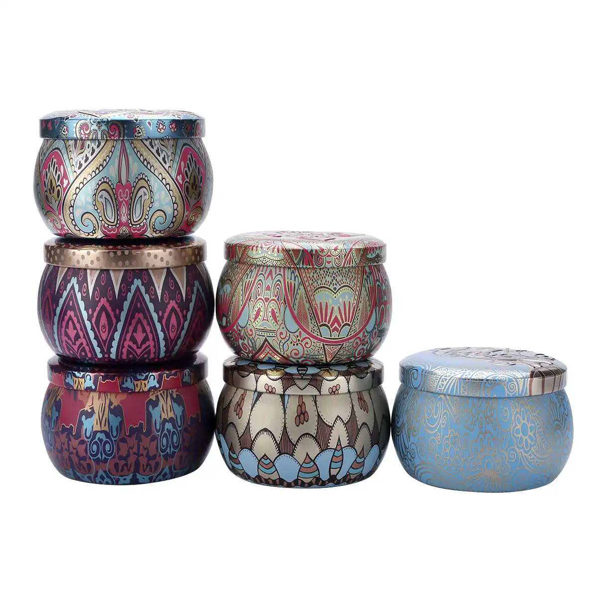 Jewelry Candy Coolcrafts 6 Pcs Candle Tin Jars With Lid Candle Making Kit Candle Containers Decorative Tins Storage For Tea Gifts Candles Jar Candles Cristap Pl