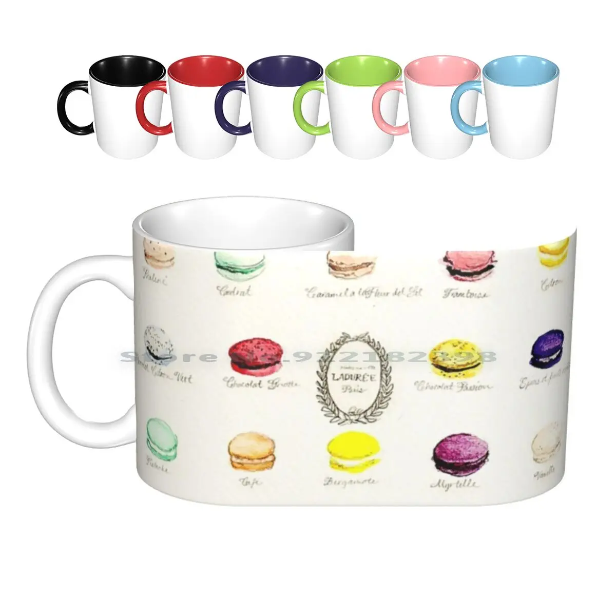 Laduree Macarons Menu Sapore Tazze In Ceramica Tazze Da Caffè Tazza Da Tè Al Latte Menu Laduree Macaron Francese Amaretti Dessert Biscotti Dolci
