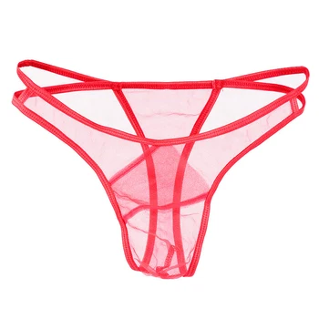 

Men briefs Sexy Solid Color See-through Underwear Low-rise Breathable Thin Thong male underpants Intimates