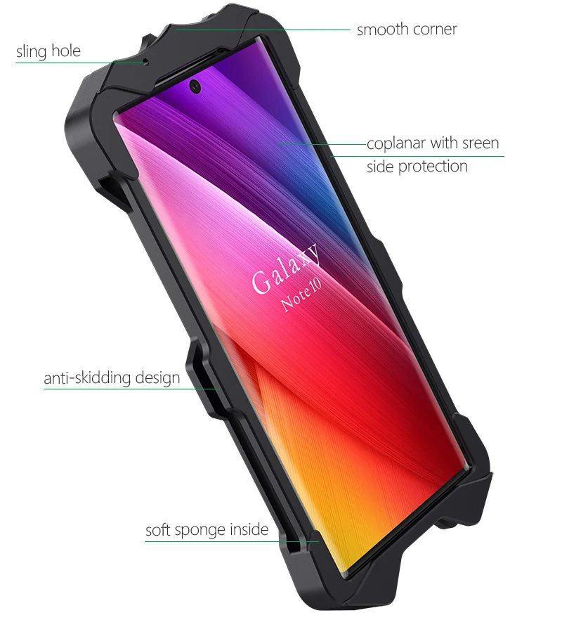 Металлический алюминиевый бронированный чехол для samsung Galaxy Note 10+ Plus 5G чехол для samsung Note10 чехол бампер противоударный чехол для телефона