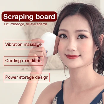 

Rechargeable Facial Guasha Board Electirc Bianstone Scraper Vibration Massage Face Lifting Tool Face Massage Skin Beauty Decvice