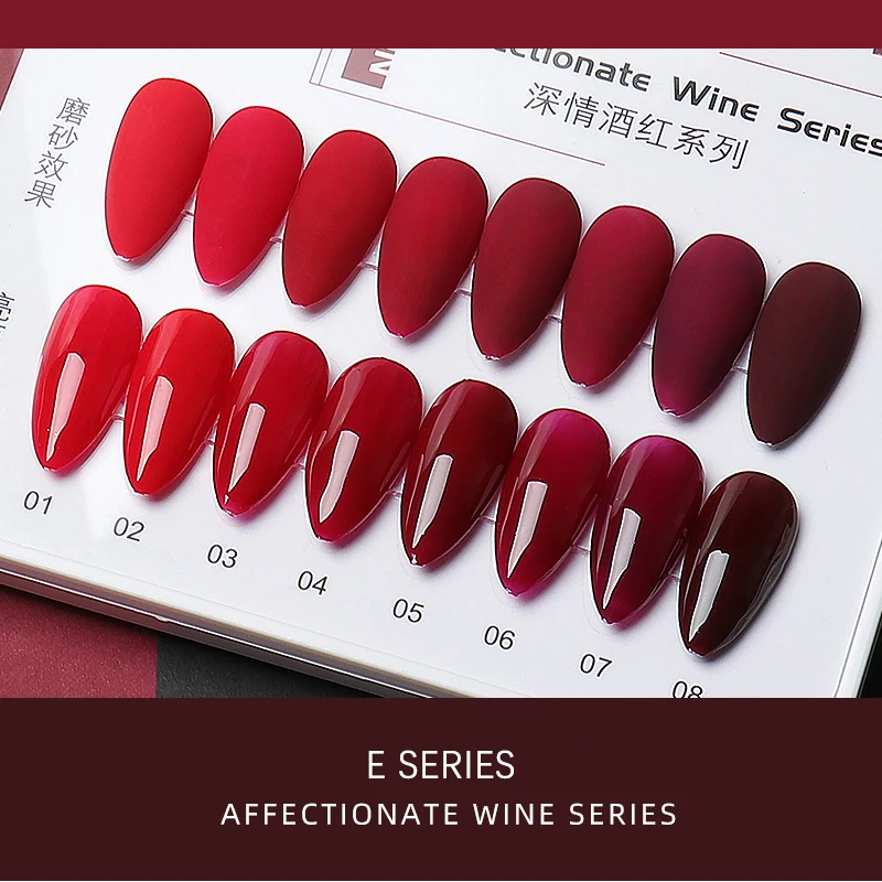 FN Affectionate wine red series solid color Gel Polish Set UV Vernis