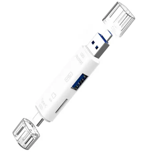 Белый USB 3,0 type C/USB/Micro USB SD TF кард-ридер OTG кард-ридер для ноутбука высокоскоростной 5 в 1 - Цвет: Белый