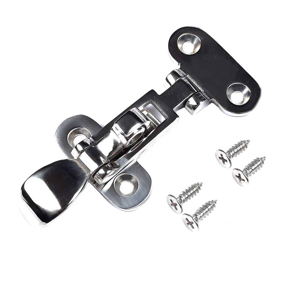

Boat Lockable Hold Down Clamp Latch Anti-Rattle Safety Hasp Catch Lockable Carp Marine Hardware Stainless Steel W/Screws