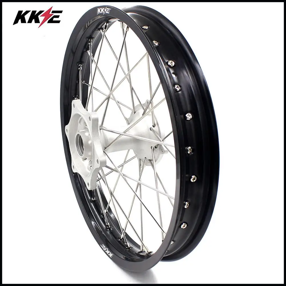 KKE 21 и 19 дюйма литье MX колеса Набор для HONDA CR125R CR250R 02-13 грязи велосипед диски серебро ступицы