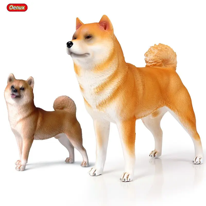 2pcs Shiba Inu Oenux Милая большая собака животное моделирование щенок Шиба ину бульдотерьер Померанский бык собака фигурки ПВХ милые модели домашних животных игрушки - Цвет: 2pcs Shiba Inu