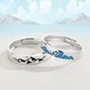 100% 925 sterling silver woman couple ring High quality wedding exchange solemn vows pledges retro Ring opening price jewelry
