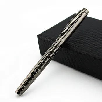 

Metallic gray Forest Fountain Pen Titanium Black Medium Nib Beautiful lattice Ink Pen, Classic silver 0.5 Pen Velvet bag Option