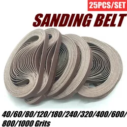 Bandes abrasives pour ponceuse à bande, outil de ponçage, polissage du bois et du métal doux, grain 40 1000, 25 pièces 
