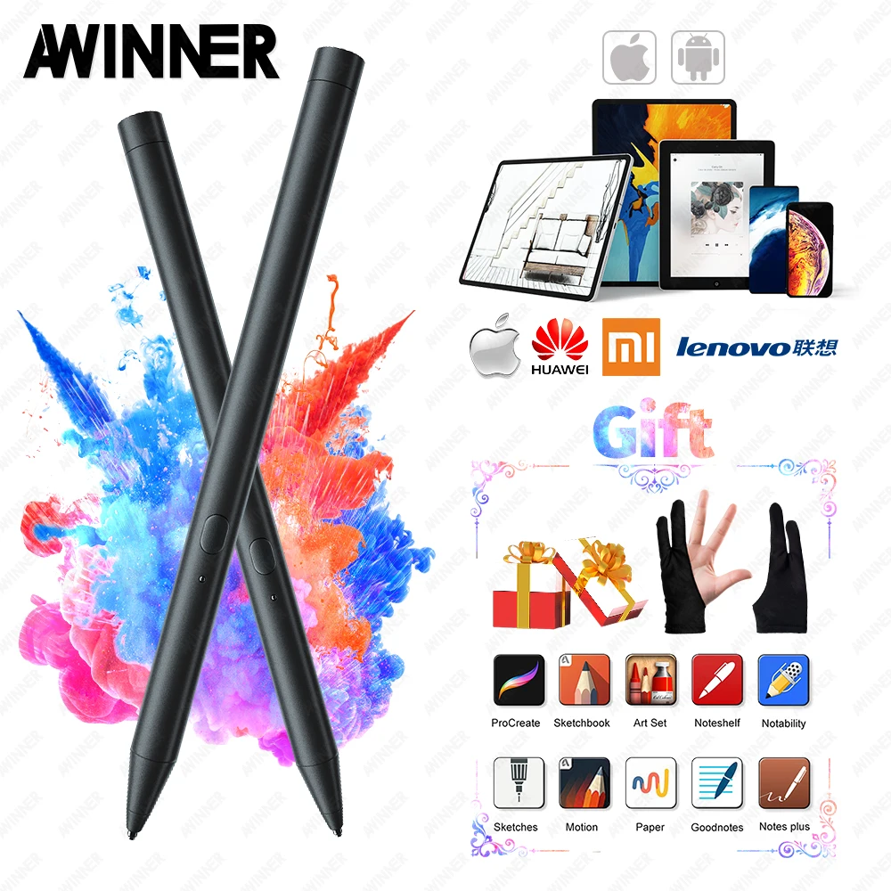 AWINNER для Apple карандаш 1 2 iPad стилус Android IOS поверхность сенсорная ручка Xiaomi Huawei Samsung