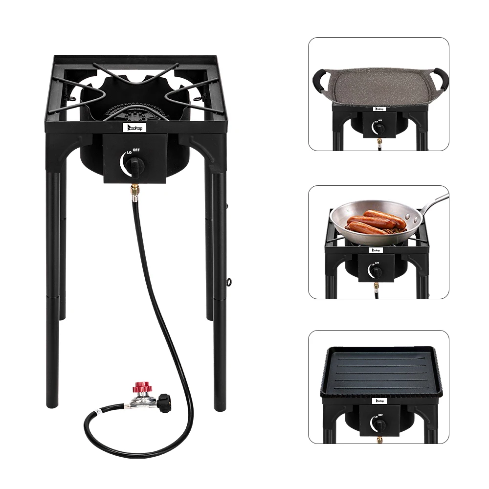 

Outdoor Camp Stove Single Burner Grill Gas Stove High Pressure Propane Gas Cooker Portable Camping Split Patio Cooking Burner