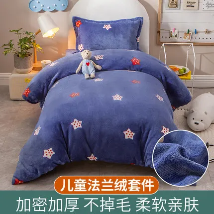3pcs-flannel-crib-bed-linen-kit-cartoon-baby-bedding-set-includes-pillowcase-bed-sheet-duvet-cover-without-filler
