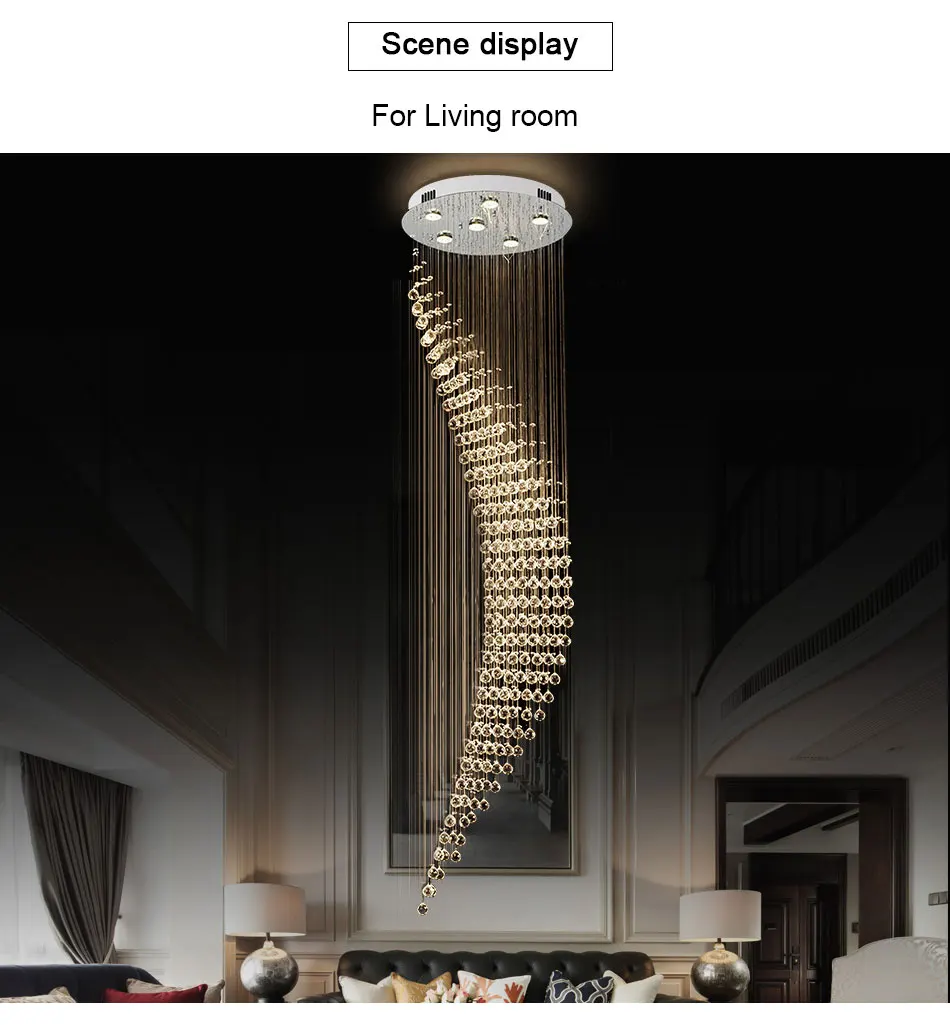 Современная роскошная хрустальная люстра в форме полумесяца, лампа креативного дизайна, подвесной светильник для помещений, для гостиной, столовой, лестницы