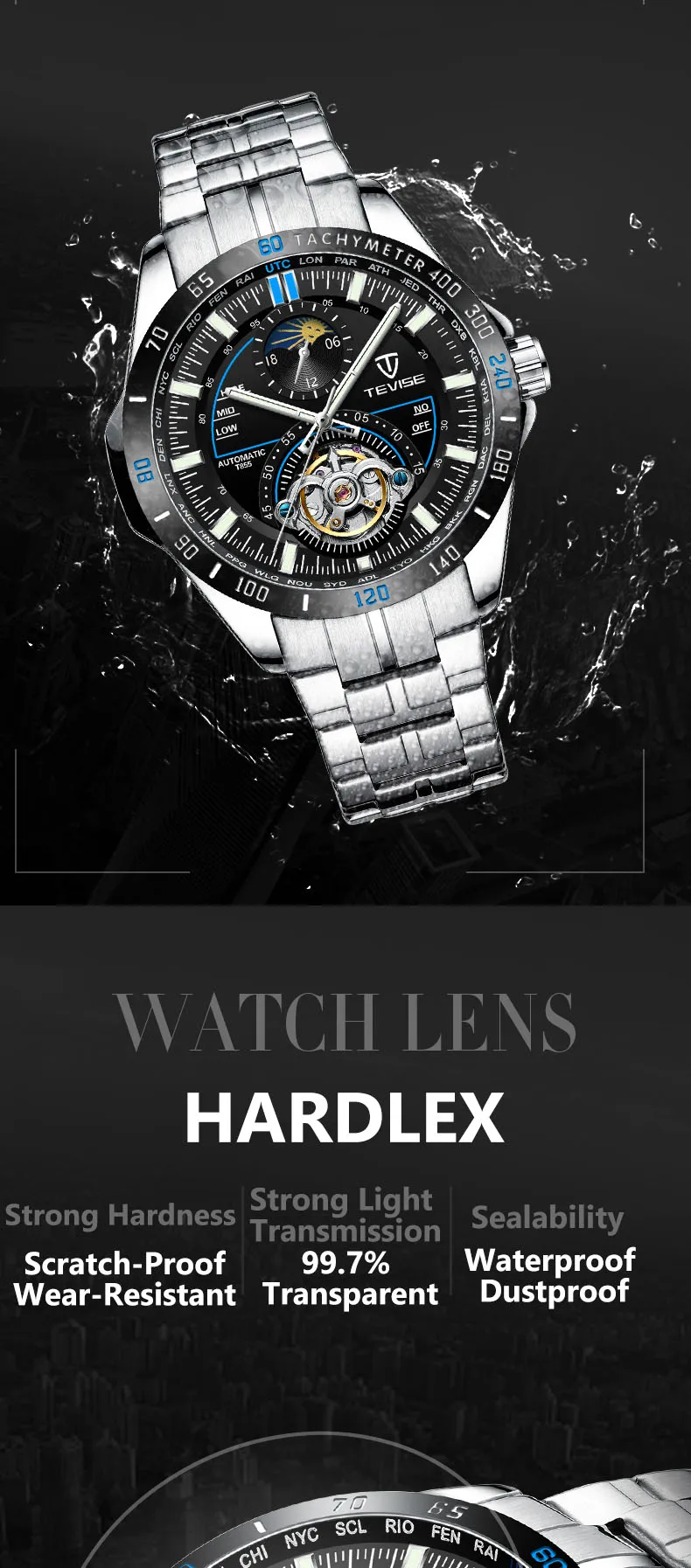 Часы со скелетом, новинка, спортивные механические часы TEVISE, роскошные часы для мужчин, s часы, Топ бренд, Montre Homme, часы для мужчин, автоматические часы