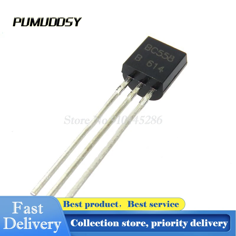 100PCS TO92 558B triode transistor BC558B TO-92 BC558 | Электронные компоненты и принадлежности