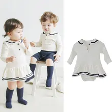 Vestido de algodón para niñas, ropa para niños y niñas, trajes a juego para hermanos y hermanas, Mono para niños pequeños, pelele