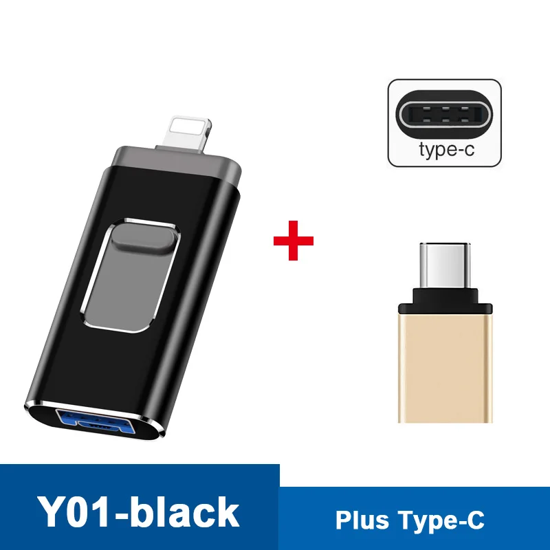 USB флэш-накопитель для iPhone X/8/7/7 Plus/6 Plus/6s/5/SE/ipad портативный флэш-накопитель 16 Гб 64 usb-шнур "сделай сам" Pendrive 128 ГБ оперативной памяти, 32 Гб встроенной памяти, с Тип c ФЛЕШКА флешка гитара - Цвет: Y01-USB2.0-B-Type-c