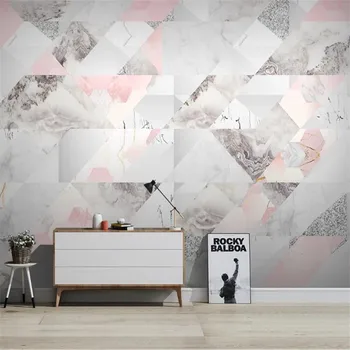 

Large 3D Wallpaper Mural Custom Jazz White Marble Modern Geometric Graphic TV Sofa Background Wallpaper Mural