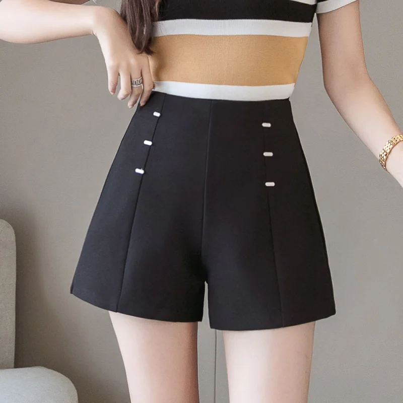 

Summer Shorts For Women 2019 High Waist Casual Wide Leg Shorts Loose OL work Wear Solid Shorts