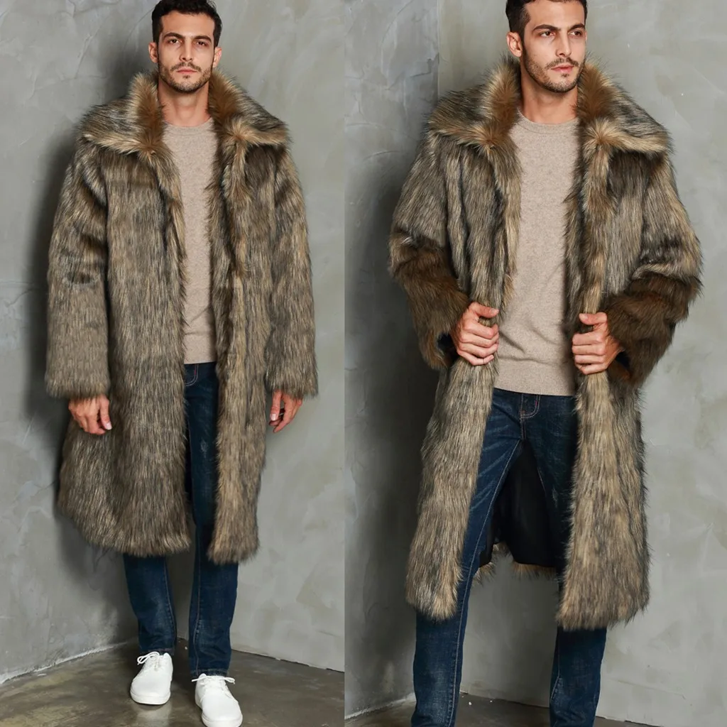 Зимняя модная шуба мужская одежда толстая куртка из искусственного меха Мужская куртка с капюшоном толстовки пальто Мужская теплая одежда оверсайз# g4