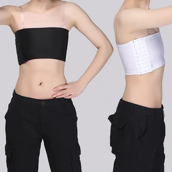 

Tomboy Bra Underwear Crop Les Lesbian Slim Chest Breast Binder Buckle Shape Tank Top Undershirt Boob Tube Top Strapless Bandeau