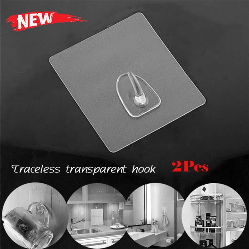 2PCS ISHOWTIENDA крепкие прозрачные крючки на присоске, настенные крючки для кухни, ванной комнаты, 6*6 см, лидер продаж, настенные крючки, 30 шт - Цвет: 2PCS