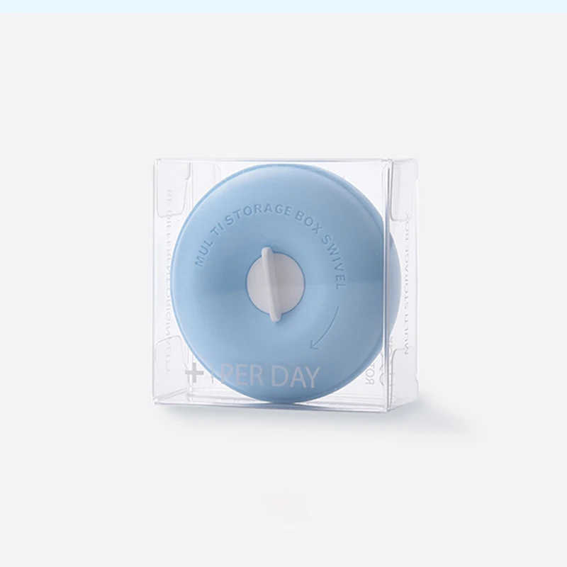 

Circular Candy Box Weekly Rotating Pill Box Case Splitter Tablet Storage Organizer Medicine 4 Day Pill Container For Travel