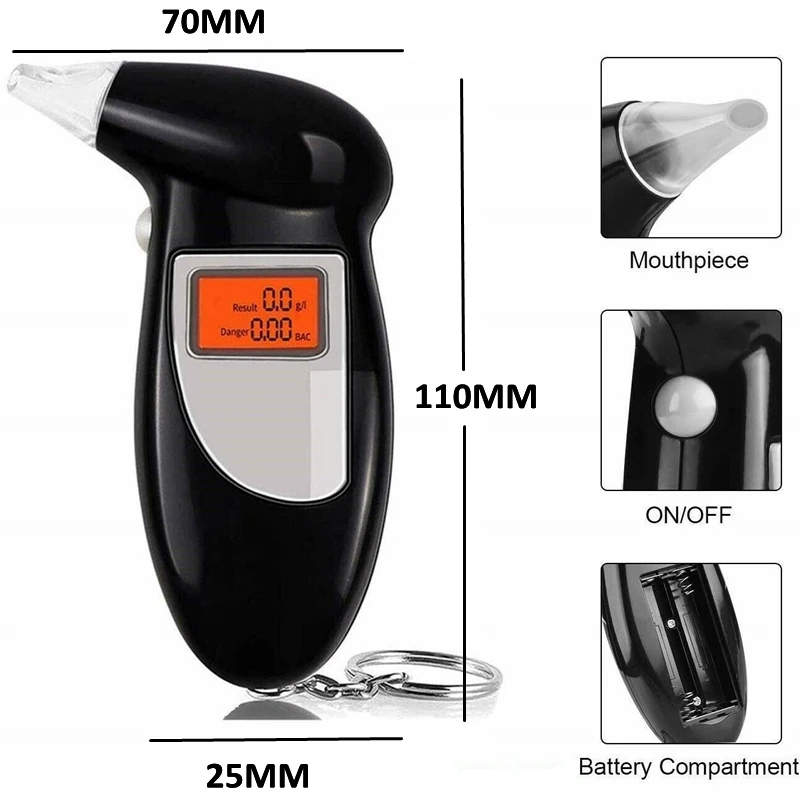 Digital Breath Alcohol Tester Breathalyzer Analyzer 7
