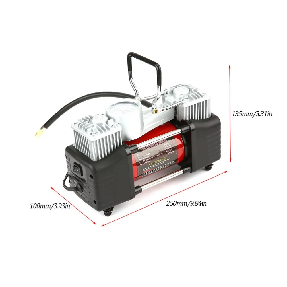 12V 150PSI Портативный аварийного сверхмощный 2 цилиндра автомобильный воздушный компрессор шин насос Универсальный для автомобилей грузовых велосипедов