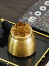 

Imported Brass Handmade Storage Tank With Flower Cover Storage Tank Jewelry Box Living Room Decoration