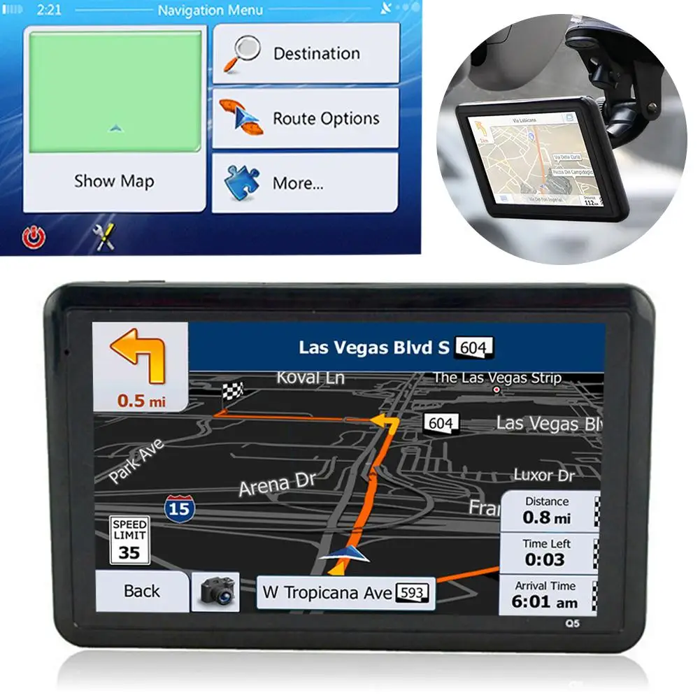  1Set Auto GPS Navigation USB Lade Auto Ladegerät Bequem FM Sender Navigator 50 Zoll GPS Gerät