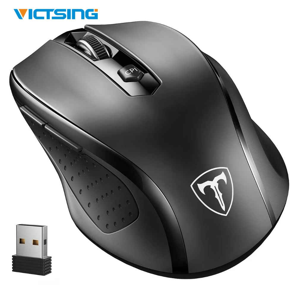 VicTsing 2,4G Беспроводная игровая мышь 2400 dpi Регулируемая 6 кнопок мышь с нано приемником беспроводная мышь для компьютера/ноутбука