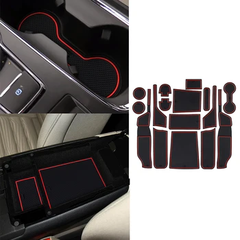 

Car Door Slot Cup Holders Mats Non-Slip Pad fit for Ford Fusion 2018 2019 Car Interior Accessories Red White 16pcs Car Styling