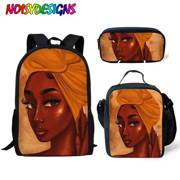 

NOISYDESIGNS School Backpack for Girls Kindergarten Women African Girls Black Art Student Large Capacity Backpack Sets Satchel