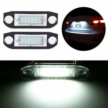 

2Pcs License Plate Light Rear White 6000K Auto 30634190 30753839 31253006