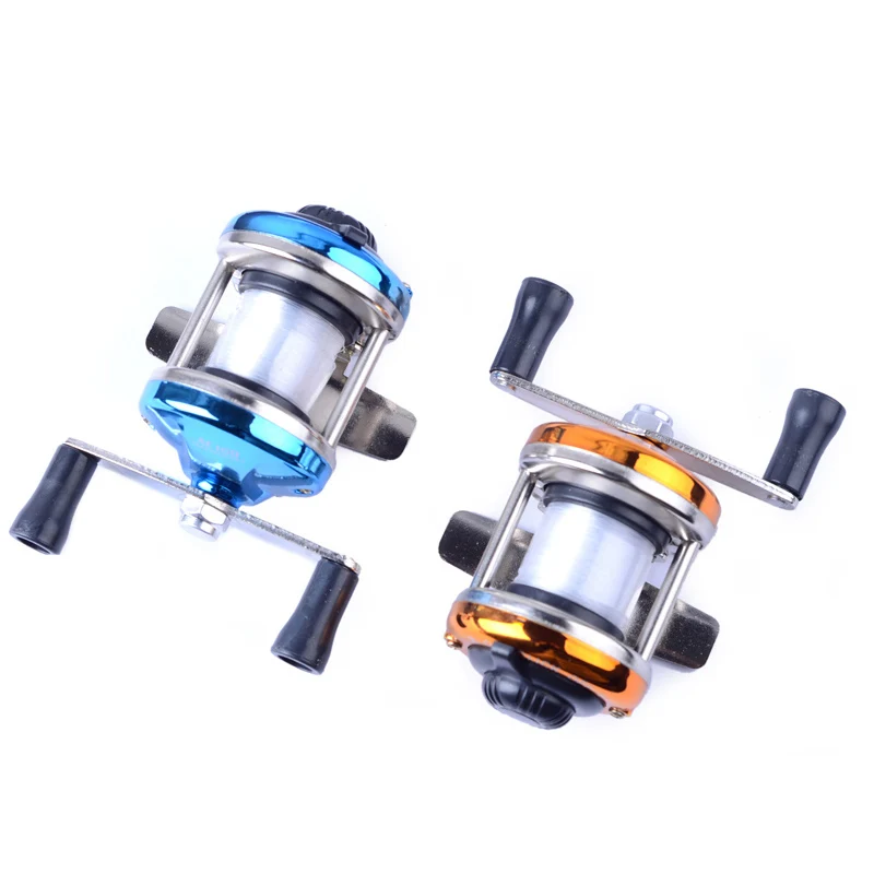 Mini Drum Fishing Weel Portable Winter Ice Fishing Reel Spinning Wheel with  Fishing Line Wire Outdoor Casting Tackle Accessories