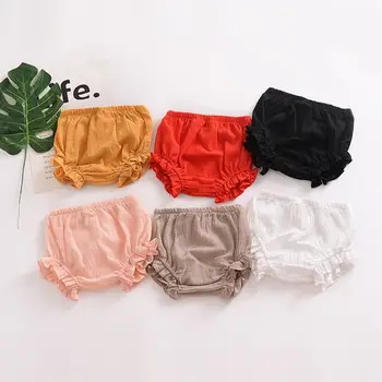 

Summer Baby Girls Boys Bloomer Chiffon Shorts Infant Solid Color Basic Diaper Cover Cute Loose Harem PP Pants for 70-100cm